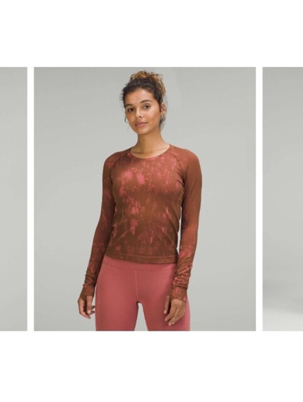 Lululemon swiftly tech long sleeve shirt 2.0 race length size 2 brown/pink